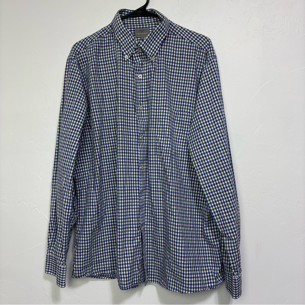 Fennec Men's Button Front Long Sleeve Dress Shirt Plaid Checkered Multicolor XL